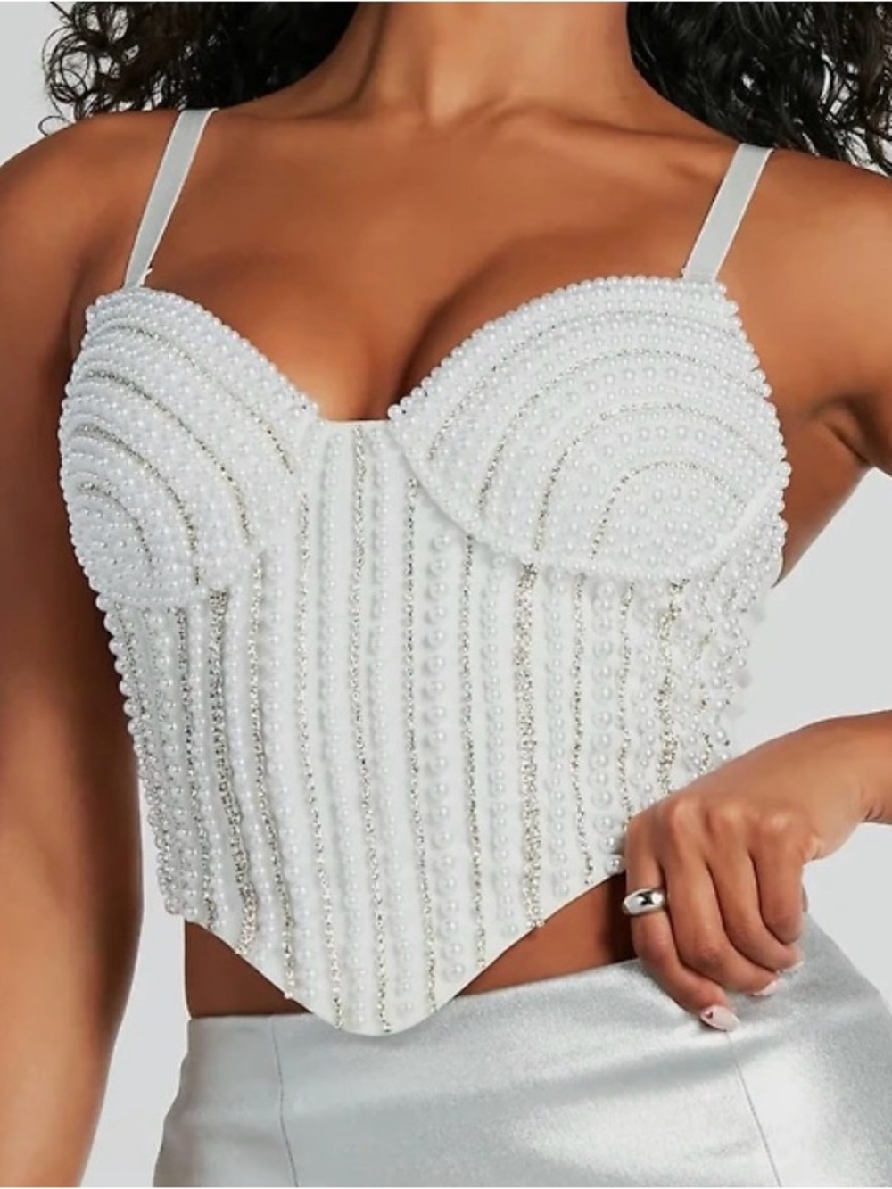 Windsor pearl corset top